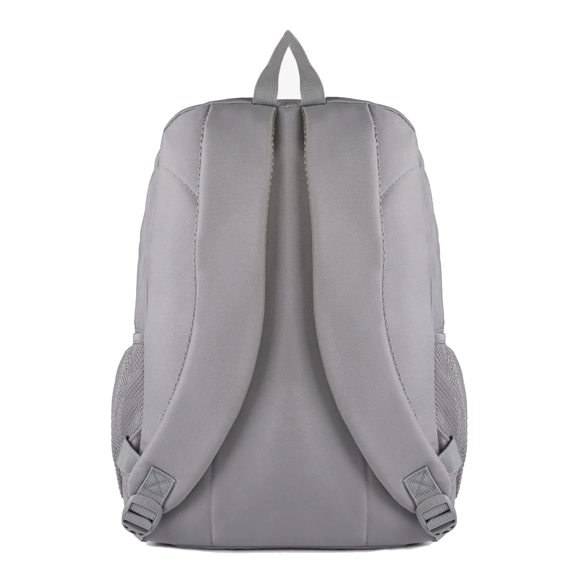 Mochila FILA Basic Cinza unissex vista frontal para seção de ajuste